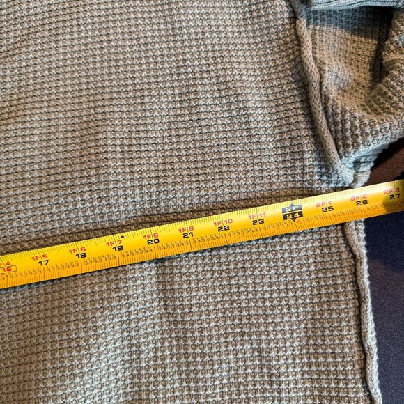 Lucky Brand Women's 2X Waffle Knit V-Neck Sweater Sage Green Long Sleeve Slouchy - Picture 5 of 8